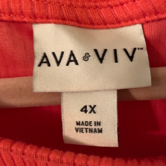 Ava & Viv sexy coral ribbed short sleeve peek-a-boo top size 4x - Picture 7 of 7